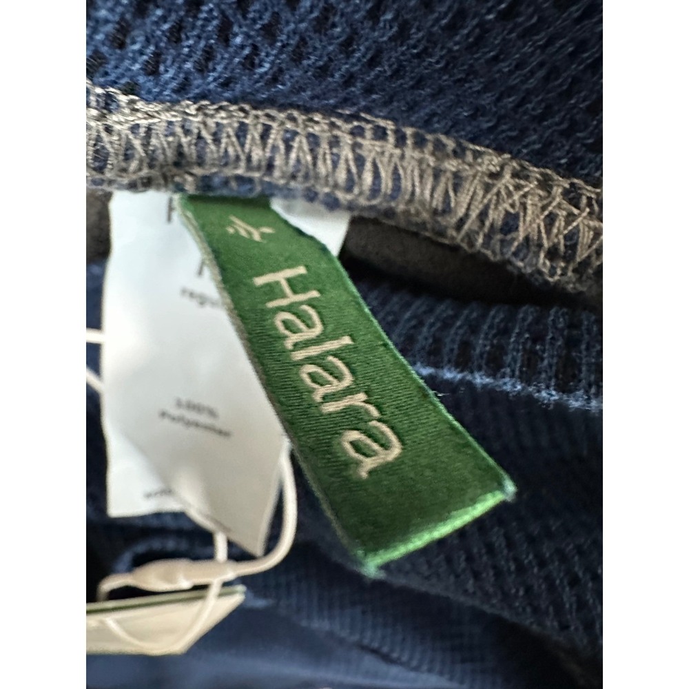 Halara Crossover Waist Waffle Knit Flare Pants Women M Reg Navy Blue Stretch NEW - Picture 7 of 14